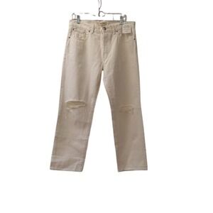 Madewell Easy Straight Crop Jean – White – Distressed – NWT – Size 30 *imperfect